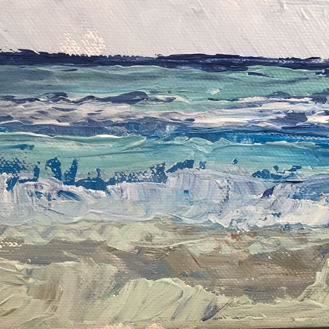 Rolling Surf, Original Painting of the Sea and Sand